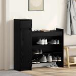 vidaXL Dulap pentru pantofi cu sertar Stejar Negru 100, 5 x 28 x 100 cm GartenMobel Dekor (871388) Pantofar