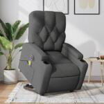 vidaXL Fotoliu electric masaj rabatabil cu ridicare, gri închis textil GartenMobel Dekor (3204747)
