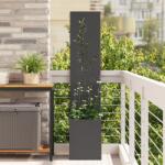 vidaXL Ghiveci de Gradina cu Panou Decorativ Negru 32 x 140 cm GartenMobel Dekor (876378)