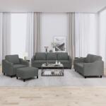 vidaXL Set de canapele cu perne, 4 piese, gri închis, textil GartenMobel Dekor (3201779) Canapea