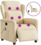 vidaXL Fotoliu electric de masaj rabatabil, crem, textil GartenMobel Dekor (3303132)