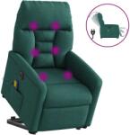 vidaXL Fotoliu electric masaj rabatabil / ridicare verde închis textil GartenMobel Dekor (3303068)