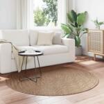 vidaXL Covor rotund maro antiderapant, model valuri, Ø 200 cm, pentru interior (42022546) Covor