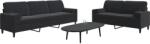 vidaXL Set de canapele cu perne/rulouri, 2 piese, negru, catifea GartenMobel Dekor (3278496) Canapea