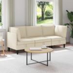 vidaXL Set de mobilier pentru living 3 pcs Crem Tesatura GartenMobel Dekor (3413778) Canapea