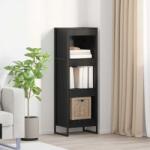 vidaXL Dulap pentru carti Stejar Negru 80 x 30 x 155 cm Lemn compozit GartenMobel Dekor (886366) Biblioteca