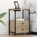 vidaXL Cabinet de noptiere cu statie de încarcare Stejar sonoma GartenMobel Dekor (859442)