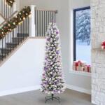 vidaXL Brad de Craciun artificial Alb 240 cm PVC si metal si plastic GartenMobel Dekor (3396135)