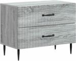 vidaXL Noptiera Sonoma gri cu 2 sertare, 62x34, 5x47, 5 cm, lemn prelucrat (894781)