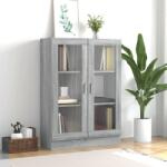 vidaXL Dulap vitrina, gri sonoma, 82, 5x30, 5x115 cm, lemn prelucrat GartenMobel Dekor (815619) Biblioteca