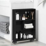 vidaXL Troler Ingust Stejar negru 48 x 13 x 68 cm Lemn compozit GartenMobel Dekor (868090) Biblioteca