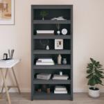 vidaXL Biblioteca, gri, 80x35x183 cm, lemn masiv de pin GartenMobel Dekor (821696) Biblioteca