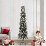 vidaXL Brad de Craciun artificial Verde 240 cm PVC si Plastic si Otel GartenMobel Dekor (3395966)
