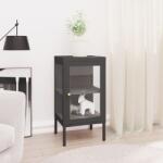 vidaXL Servanta, antracit, 38x35x70 cm, otel si sticla GartenMobel Dekor (336063) Comoda