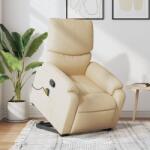 vidaXL Fotoliu masaj rabatabil cu ridicare, crem, material textil GartenMobel Dekor (3204845)