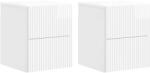 vidaXL Set 2 noptiere suspendate cu sertare, alb foarte lucios, 33 x 34, 5 x 40 cm (898474)
