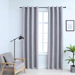 vidaXL Draperii opace cu inele metalice, 2 buc. , gri, 140 x 225 cm GartenMobel Dekor (134465)