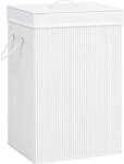 vidaXL Cos de rufe din bambus cu 2 sectiuni, alb, 72 L GartenMobel Dekor (320743)