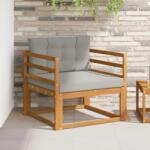 vidaXL Canapea Medie pentru Exterior Lemn Solid de Acacia natural GartenMobel Dekor (3436253) Canapea