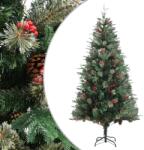 vidaXL Brad de Craciun cu conuri de pin, verde, 225 cm, PVC&PE GartenMobel Dekor (340528)