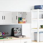 vidaXL Dulap de perete de garaj alb din lemn prelucrat GartenMobel Dekor (860643) Comoda