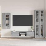 vidaXL Set comoda TV cu sertar FLORIN 3 pcs Gri Sonoma Lemn compozit GartenMobel Dekor (3397950)