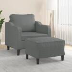 vidaXL Fotoliu canapea cu taburet, gri închis, 60 cm, textil GartenMobel Dekor (3201128) Canapea
