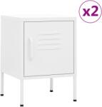 vidaXL Noptiere, 2 buc. , alb, 35x35x51 cm, otel GartenMobel Dekor (3095213)