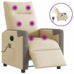 vidaXL Fotoliu electric de masaj rabatabil, crem, textil GartenMobel Dekor (3324088)