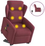 vidaXL Fotoliu de masaj electric rabatabil cu ridicare rosu vin textil GartenMobel Dekor (3303167)