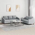 vidaXL Set de canapele cu perne, 2 piese, gri deschis, textil GartenMobel Dekor (3201834) Canapea