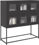 vidaXL Dulap, negru, 100, 5x39x107 cm, otel laminat la rece GartenMobel Dekor (853422) Comoda