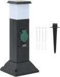 vidaXL Coloana priza de exterior cu lampa/tarus, 2 cai, 16x16x39, 5 cm GartenMobel Dekor (4010099)