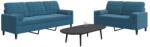 vidaXL Set de canapele cu perne/rulouri, 2 piese, albastru, catifea GartenMobel Dekor (3278420) Canapea
