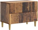 vidaXL Noptiera din lemn prelucrat, finisaj lemn vechi, 2 sertare, 62x34, 5x48 cm (894553)