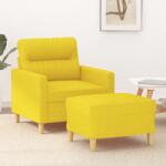 vidaXL Fotoliu canapea cu taburet, galben deschis, 60 cm, textil GartenMobel Dekor (3201070) Canapea