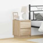 vidaXL Set 2 noptiere cu sertar, stejar sonoma, 39 x 34, 5 x 50 cm, LED (869615)