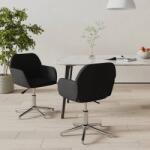 vidaXL Scaune de bucatarie pivotante, 2 buc. , negru, material textil GartenMobel Dekor (3103038)
