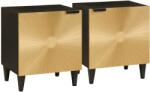 vidaXL Set 2 noptiere negre cu auriu, 40 x 33 x 46 cm, design modern (4017825)