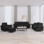 vidaXL Set de canapele cu perne, 4 piese, negru, catifea GartenMobel Dekor (3202205) Canapea