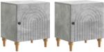 vidaXL Set 2 noptiere gri beton cu usa, 43 x 34, 5 x 50 cm, stil modern (894112)