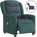 vidaXL Fotoliu electric de masaj rabatabil, verde închis, textil GartenMobel Dekor (3303190)
