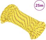 vidaXL Franghie de barca, galben, 3 mm, 25 m, polipropilena GartenMobel Dekor (152587)