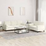 vidaXL Set de canapele cu perne, 2 piese, crem, catifea GartenMobel Dekor (3202042) Canapea