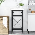 vidaXL Cadru chiuveta de baie, negru, 40x38x83 cm, fier GartenMobel Dekor (338499)