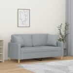 vidaXL Canapea cu 2 locuri cu pernute, gri deschis, 140 cm, textil GartenMobel Dekor (3200909) Canapea