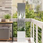vidaXL Ghiveci de Gradina cu Panou Decorativ Argintiu 32 x 140 cm GartenMobel Dekor (876396)