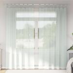 vidaXL Perdele Voile cu Bucle 2 buc Gri deschis 140x245 cm GartenMobel Dekor (4102299)