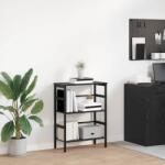 vidaXL Raft pentru carti Stejar Negru 60 x 29, 5 x 81 cm Lemn compozit GartenMobel Dekor (883916) Biblioteca