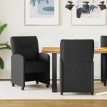 vidaXL Scaune de dining cu roti 2 pcs Negru 57 x 67 x 95 cm tesatura GartenMobel Dekor (42017849)